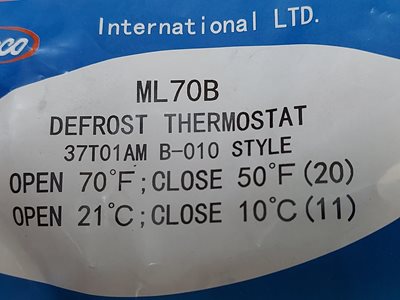 טרמוסטט הפשרה מקרר תדיראן  ML70B